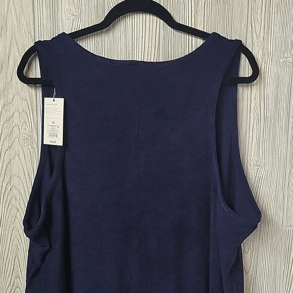 A New Day Navy Blue Sleeveless Terry Tank Dress Swimsuit Coverup Womens 2X NWT - Picture 6 of 12
